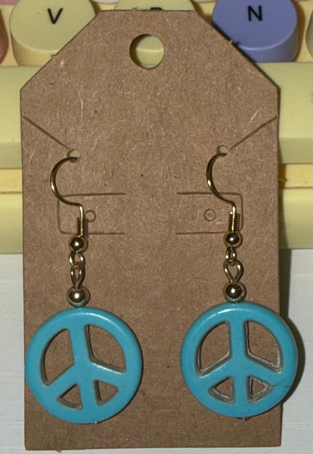 Distressed Light Blue Peace Signs