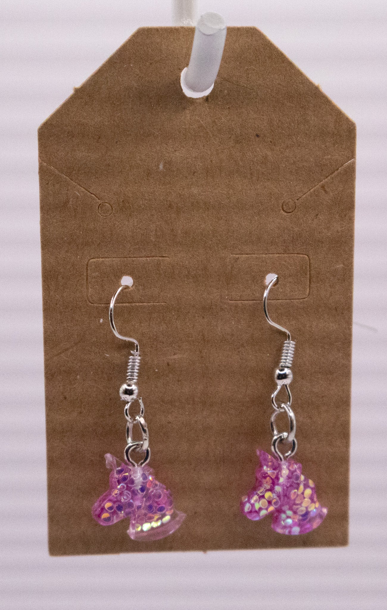 Purple Glitter Unicorns with Silver Hooks