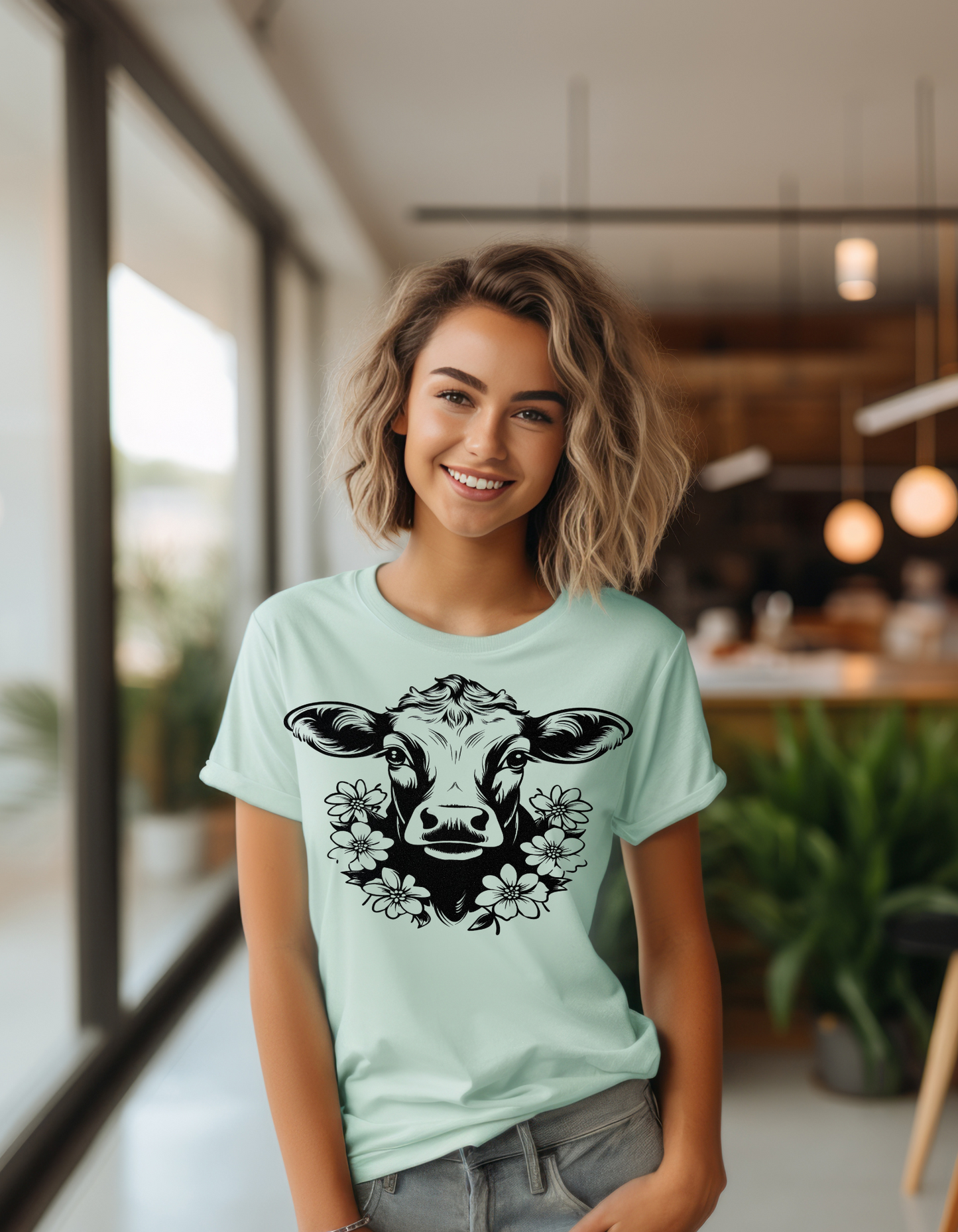 Cow With Flowers