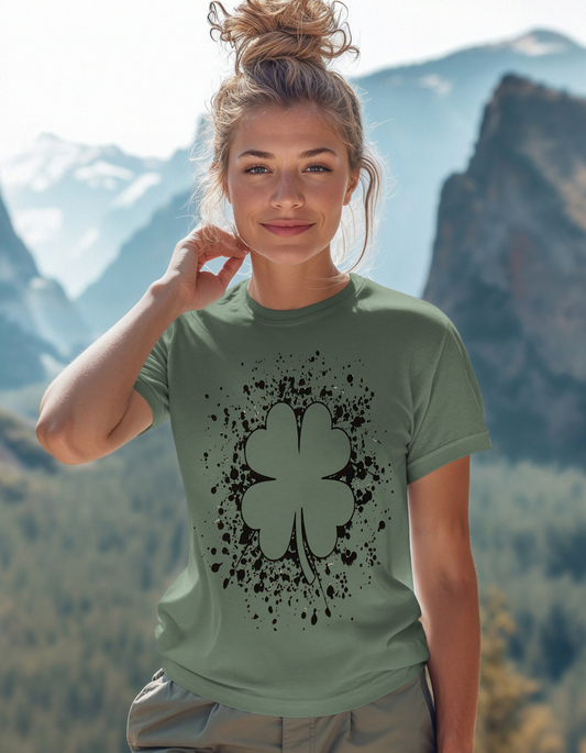 Clover Outline with Splatter