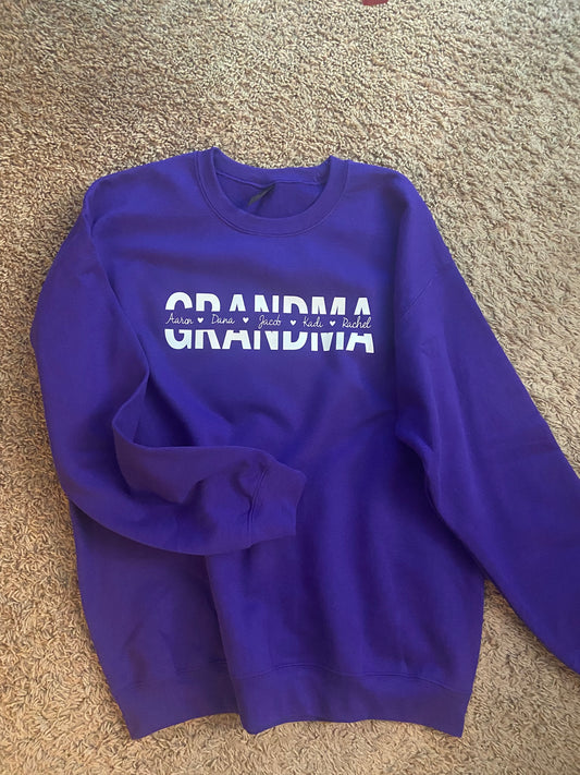 Grandma Featuring the names of the Grandkids in the lettering.