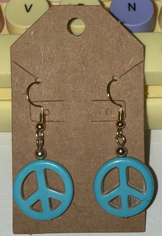Distressed Light Blue Peace Signs