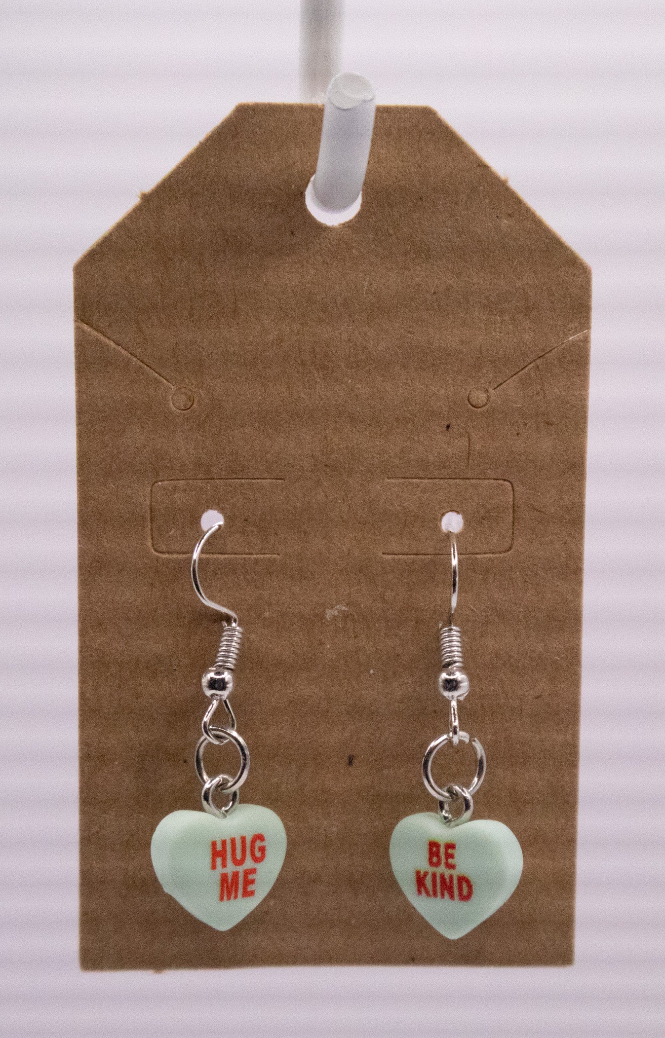 Light Green/Mint Hearts "Hug Me/Be Kind"