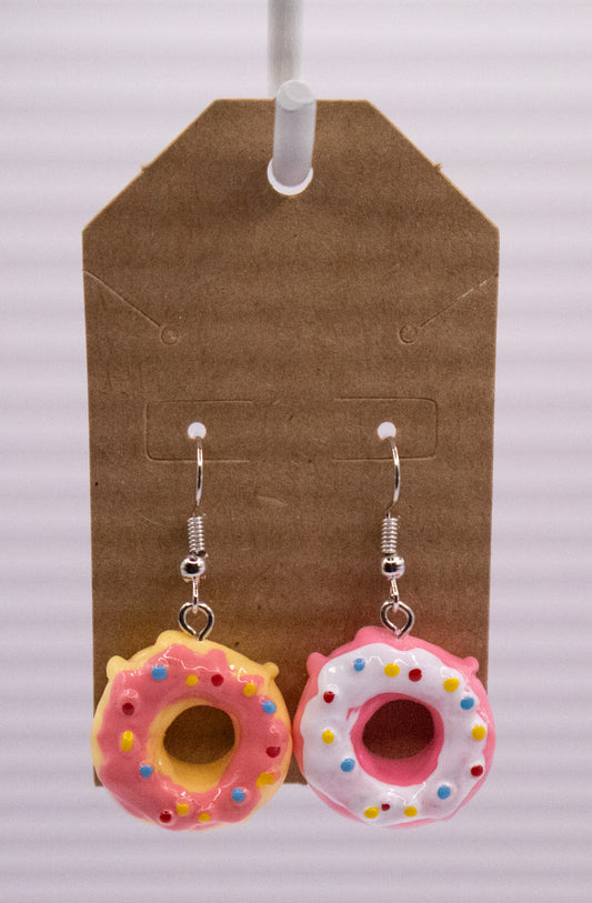 Pink and Yellow Donuts with sprinkles